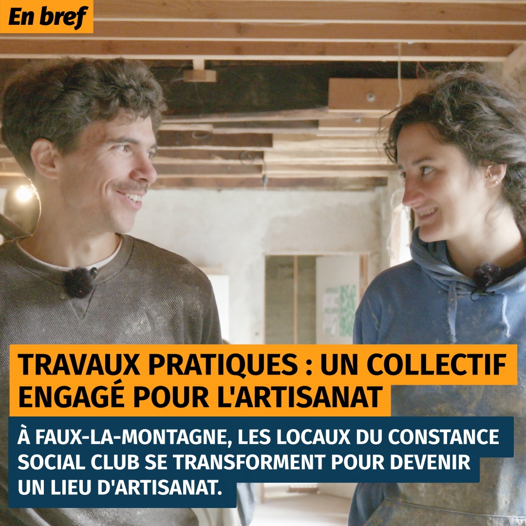Pierre et Marie sont dans leur atelier et se regardent en souriant